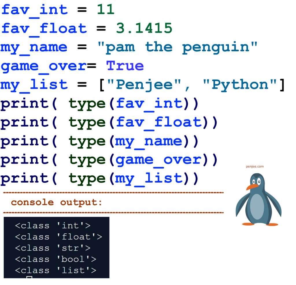 variables and data types assignment